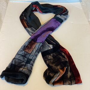 Frank Lloyd Wright Silk Velvet Scarf MOMA Licensed Geometric Design